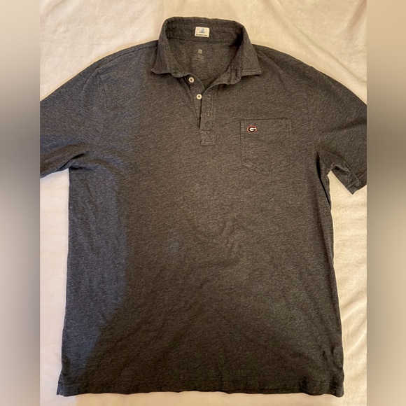 johnnie-O Charcoal Gray UGA Polo Shirt - Picture 3 of 4